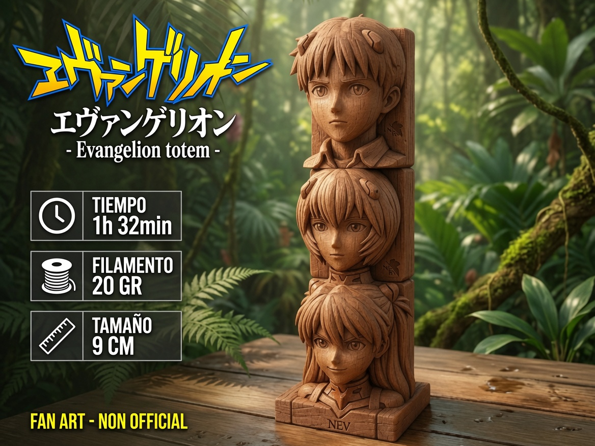 Shinji Rei Asuka Wooden Totem Evangelion