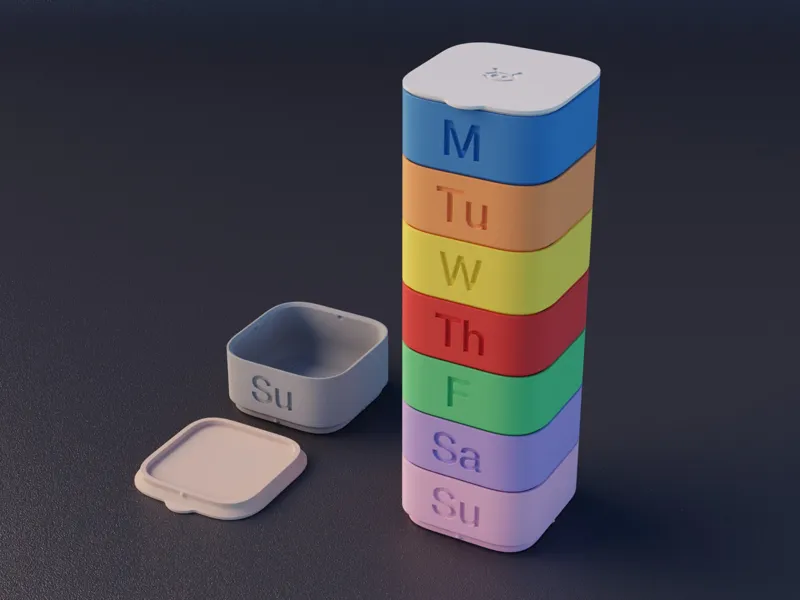 Stackable Snap Together Pill Boxes