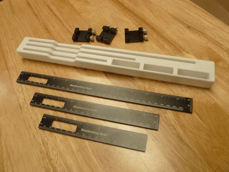 Gridfinity Woodworking 3 Ruler Tray 27mm Tall