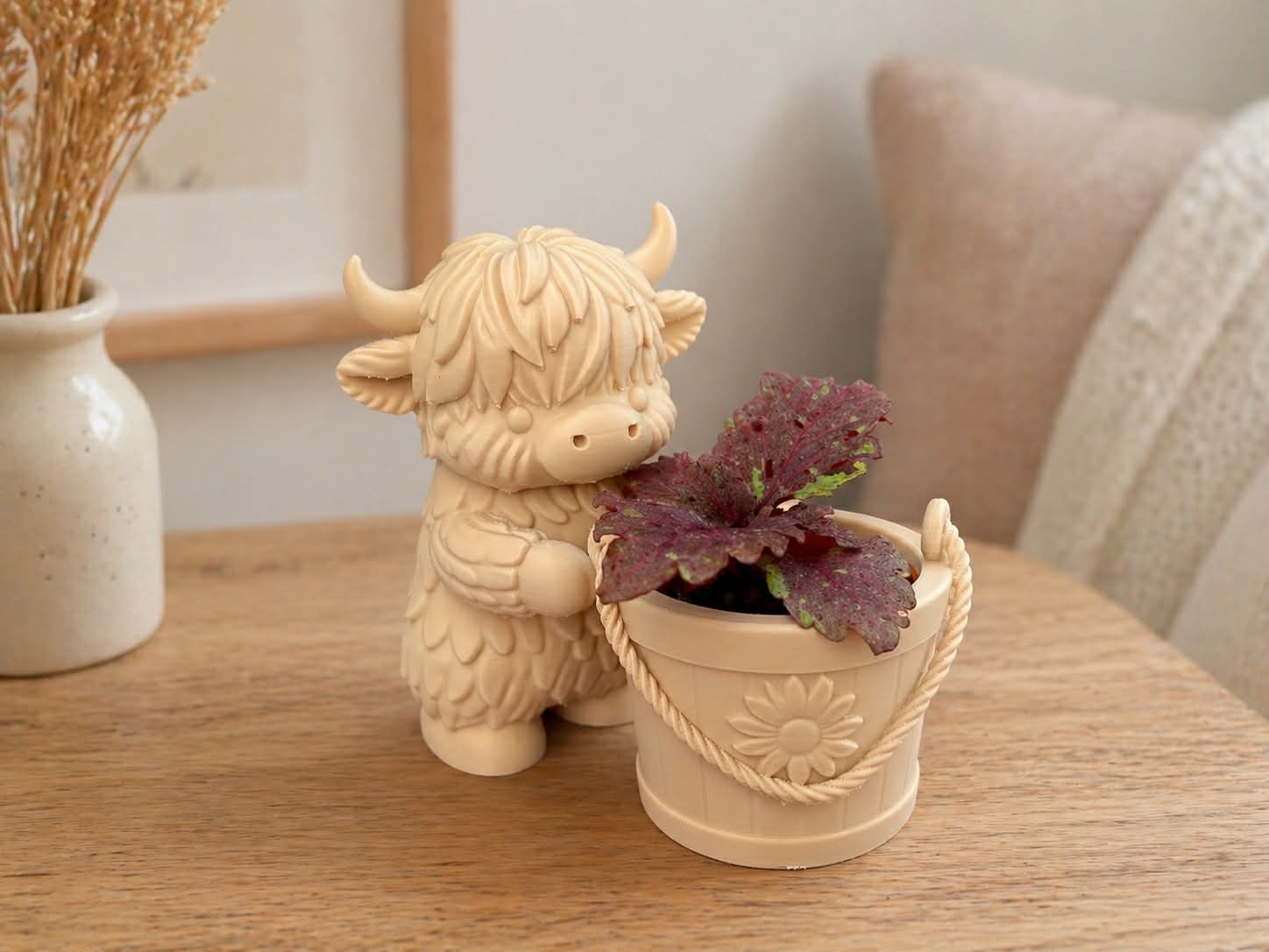 Highland Cow Planter Buddy Sunflower
