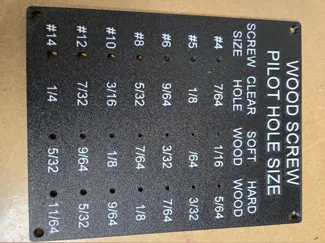 Wood Screw Pilot Hole Gauge