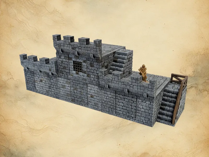 Village oublié 1C - Muraille fortifiée modulable