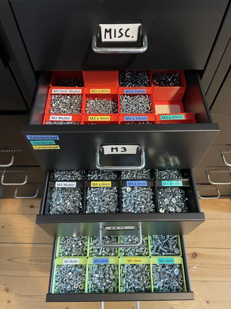Sorting Boxes for IKEA Helmer Cabinet