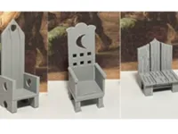 Set de chaises pour JDR - dossier haut, trône et chaise en bois — photo 2