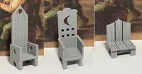 Set de chaises pour JDR - dossier haut, trône et chaise en bois — photo 4
