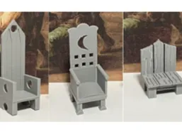 Set de chaises pour JDR - dossier haut, trône et chaise en bois