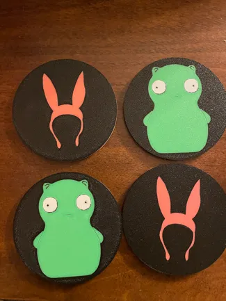 Bob's Burgers Louise and Kuchi Kopi Coasters