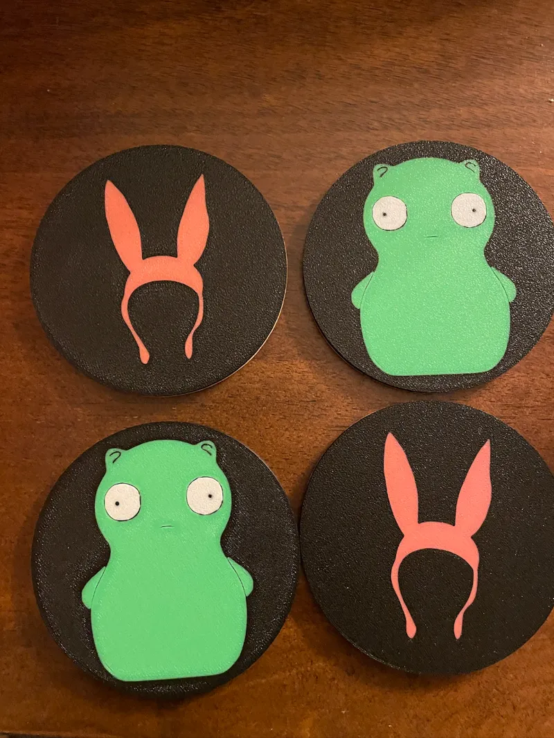 Bob's Burgers Louise and Kuchi Kopi Coasters