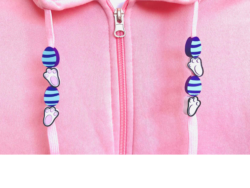 Easter Egg and Rabbit Paw Charms
