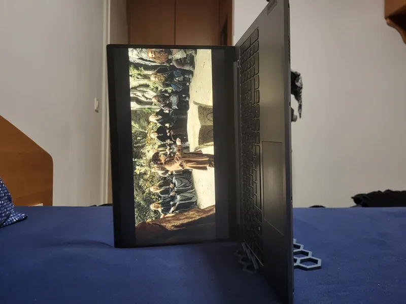 Sideways laptop bed stand