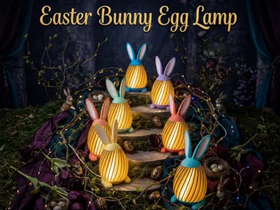 Easter bunny egg lamp