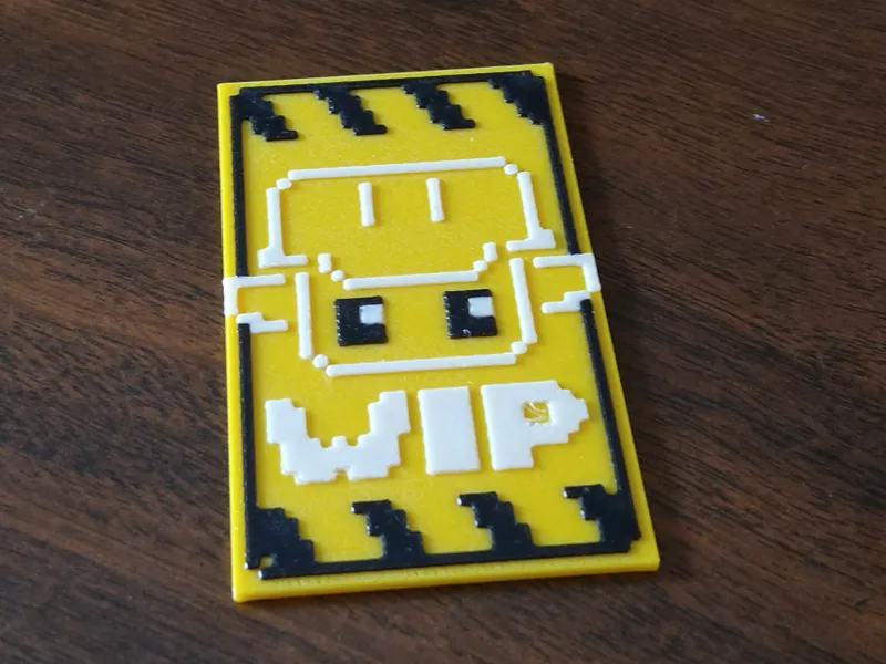 Hytale WIP (Work in Progress) sign.