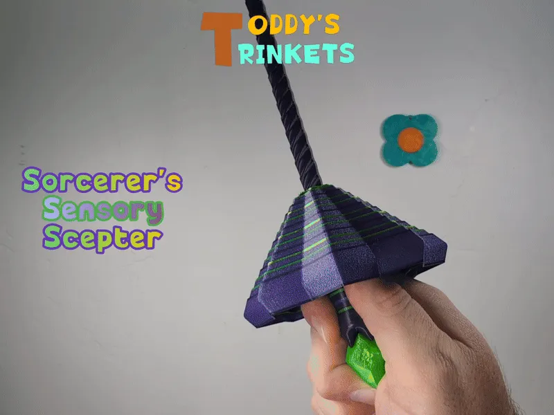 Sorcerer's Slim Sensory Scepter Spinner - Free 3D Print Model - MakerWorld