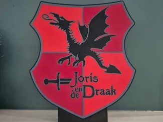 Efteling Joris en de Draak shield on stand