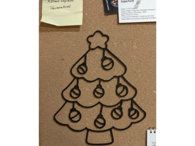 Simple Line Art Christmas Tree Minimalist Decor