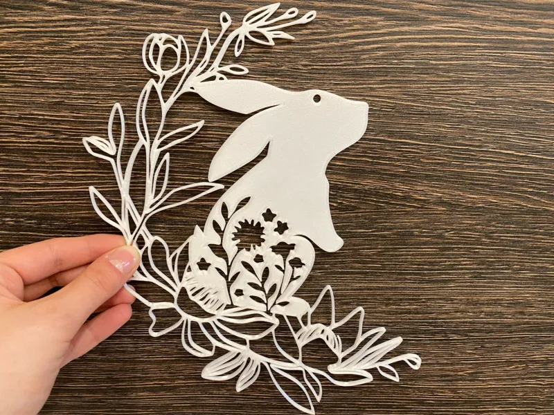 Easter Bunny in a floral wreath