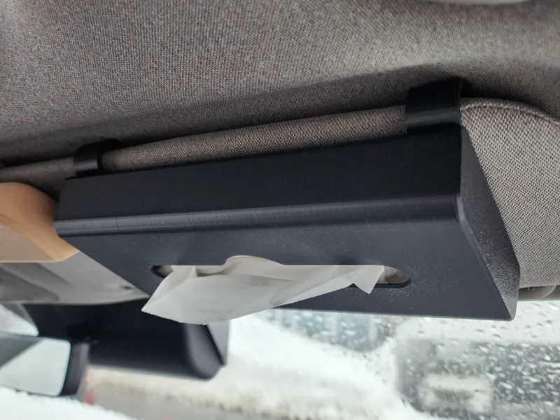 Tissue box for car sun visor