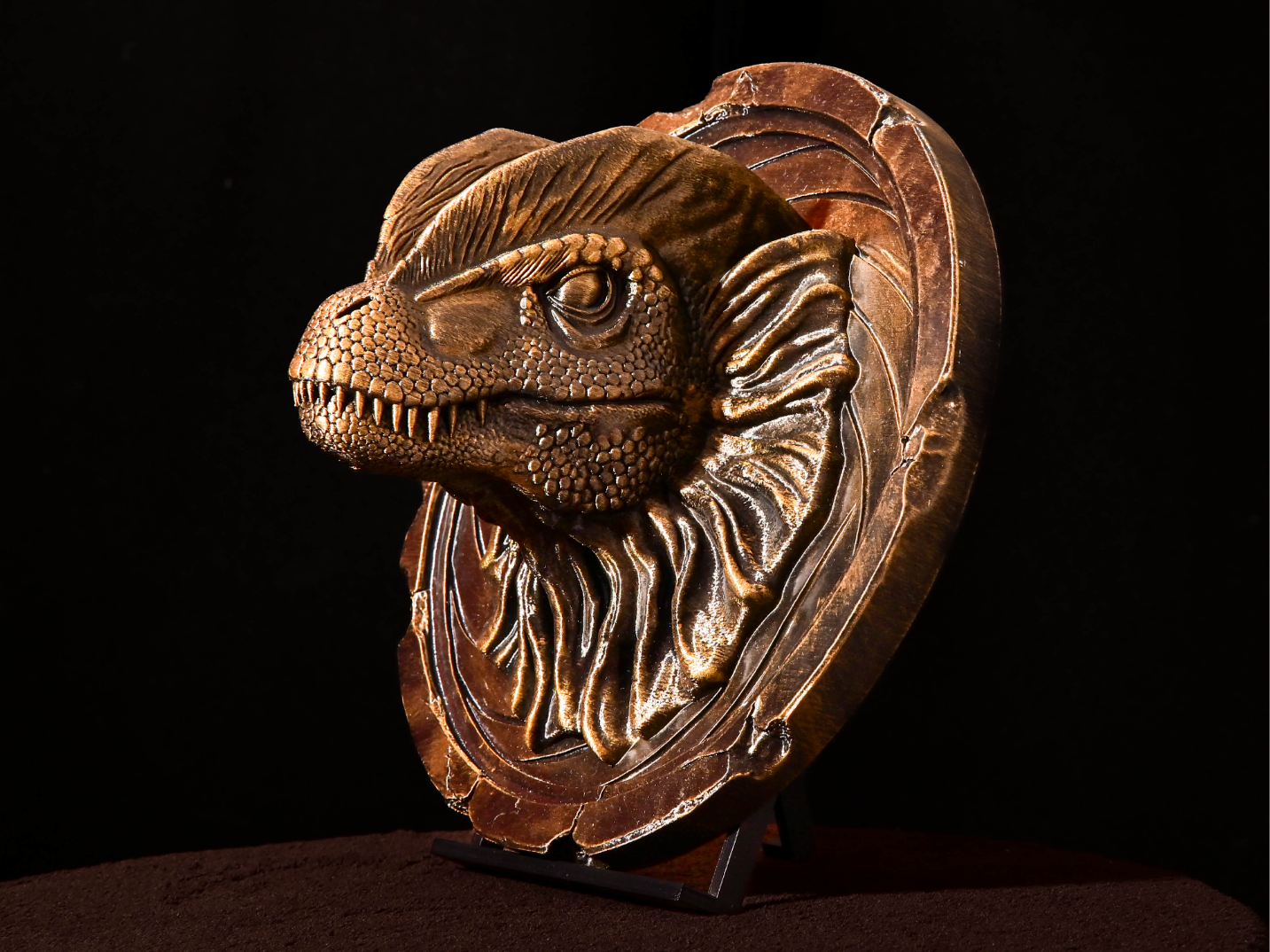 Dilophosaurus Dinosaur Head Wall Relief