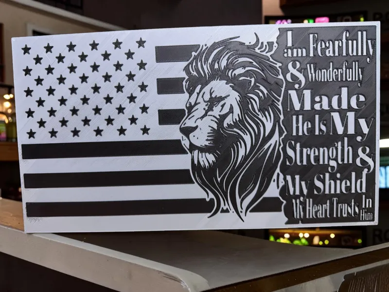Fearfully Made, Lion Flag. Christian Flag