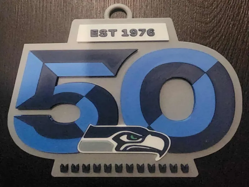 Seattle Seahawks 50th Anniversary Chain Logo
