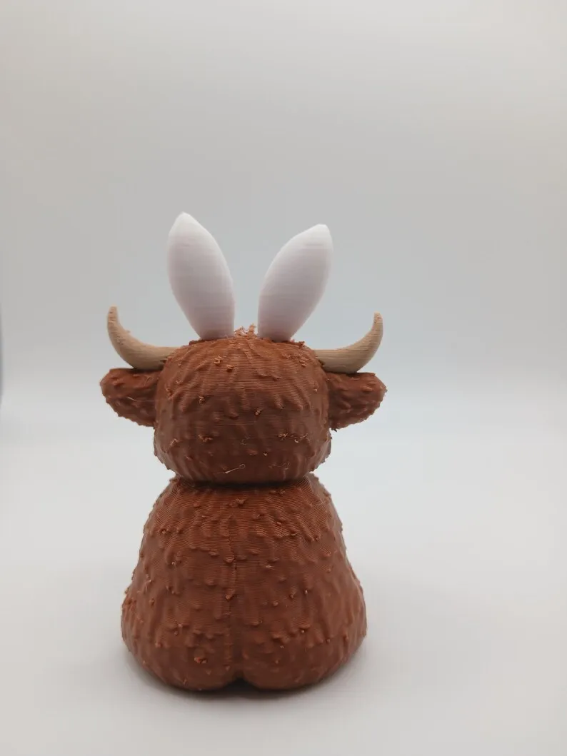 Easter Bunny Highland Cow - Free 3D Print Model - MakerWorld