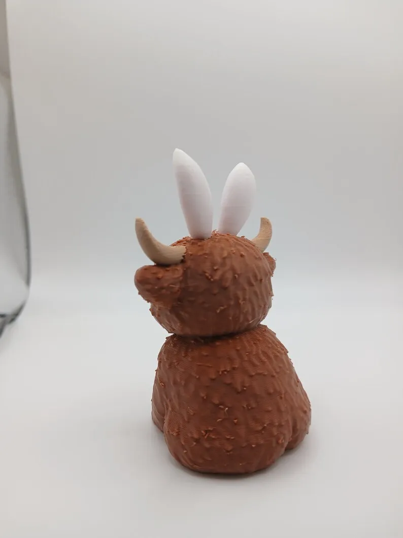 Easter Bunny Highland Cow - Free 3D Print Model - MakerWorld