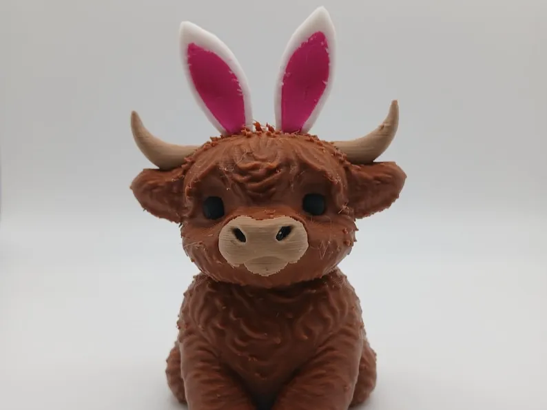 Easter Bunny Highland Cow