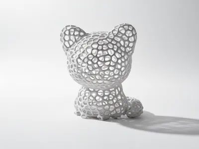 Voronoi Cat Sculpture | Lightweight 10g
