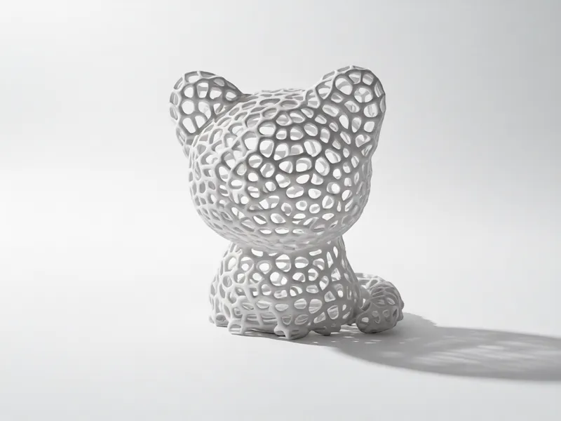 Voronoi Cat Sculpture | Lightweight 10g