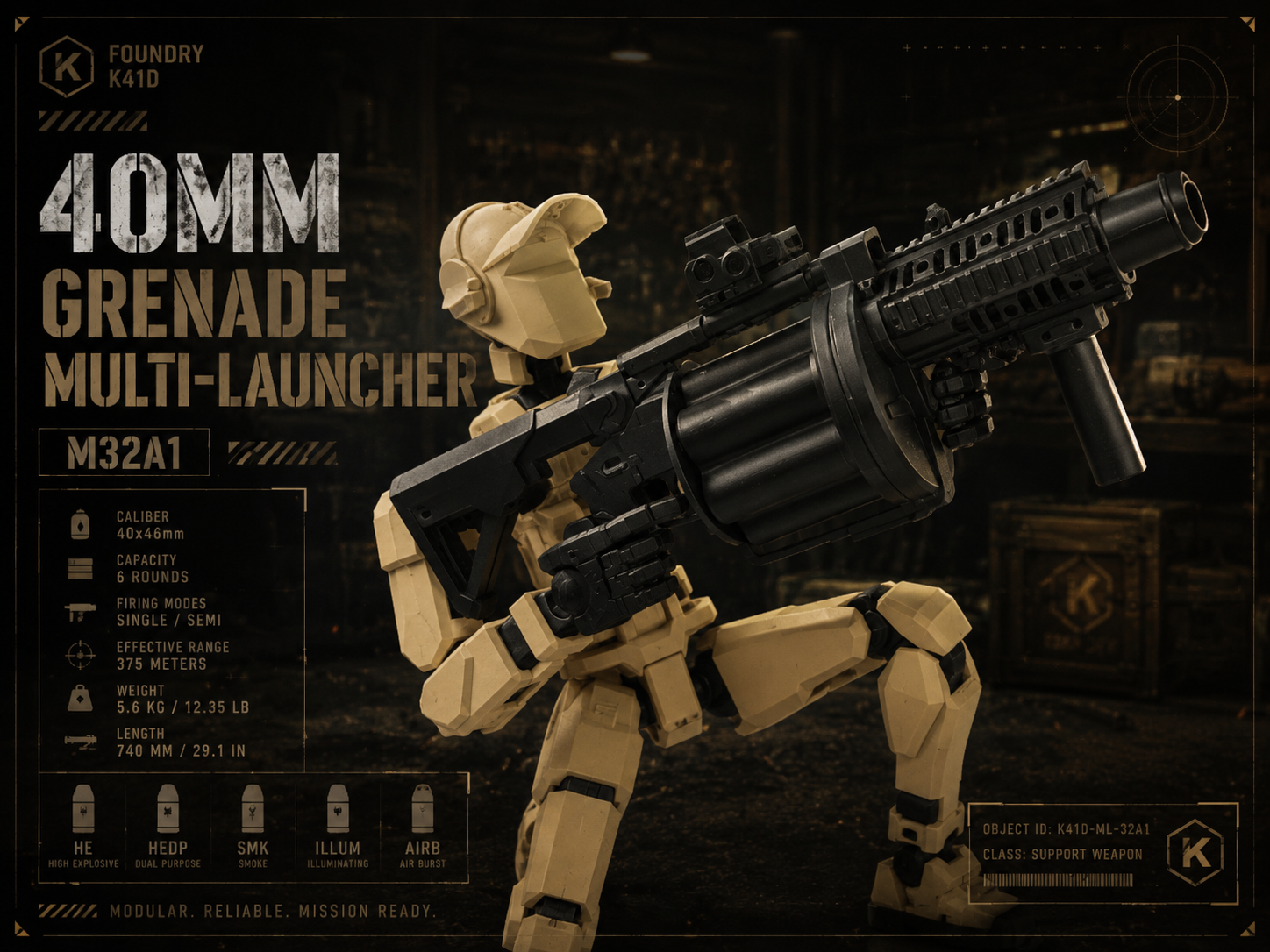 Dummy 13 40mm Grenade Multi-Launcher (M32A1)