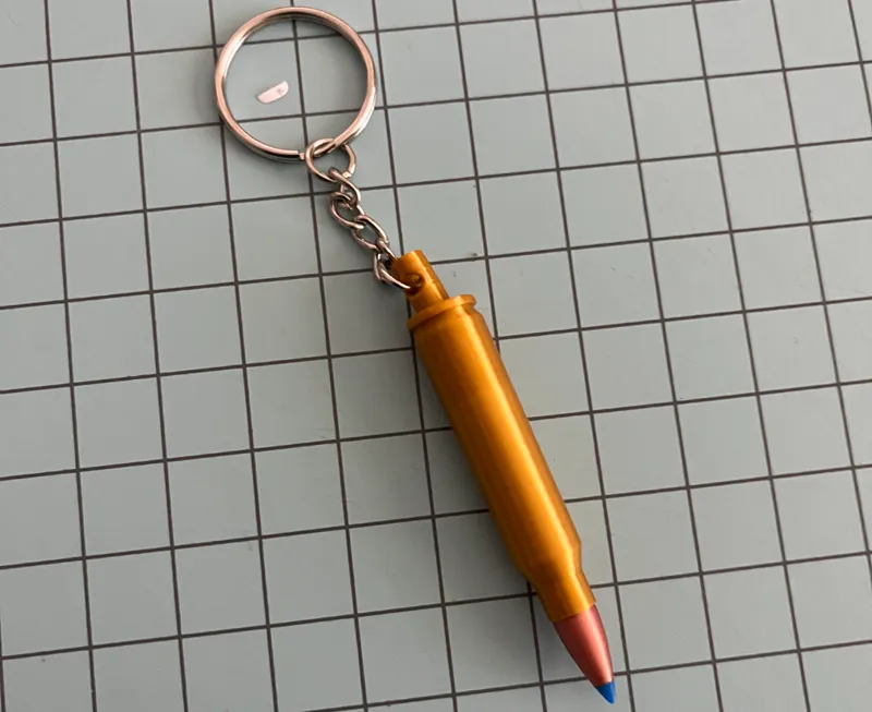 Bullet Keychain .223 caliber three color