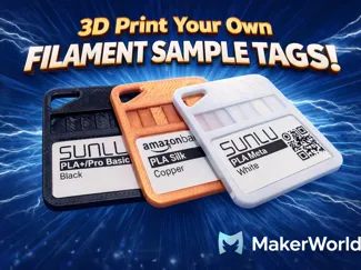 Filament Sample Swatch with Label & Transparency