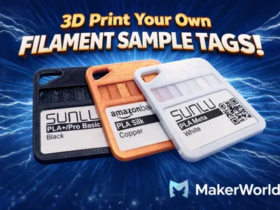 Filament Sample Swatch with Label & Transparency