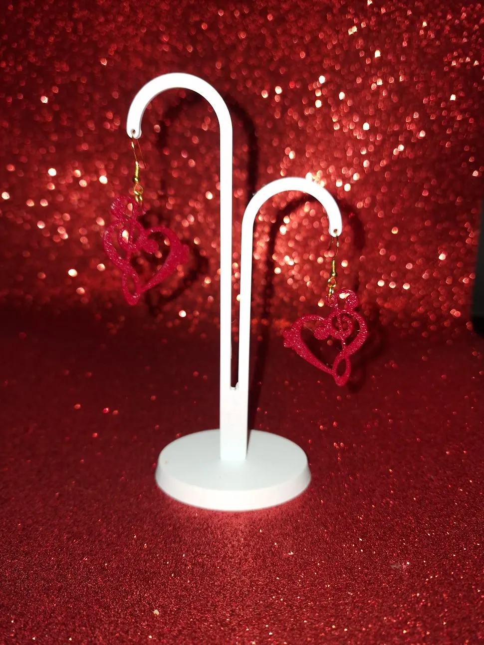 Music heart earrings view 3
