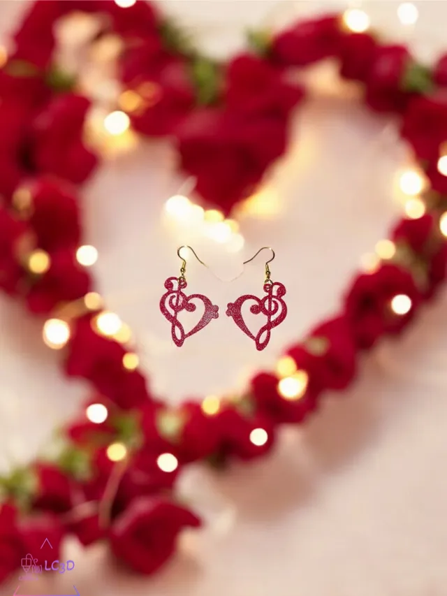 Music heart earrings