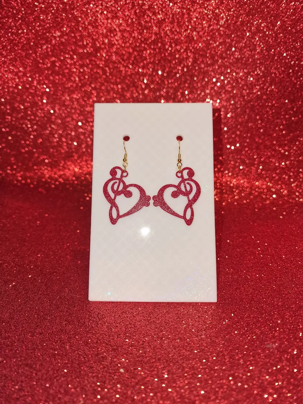 Music heart earrings view 2