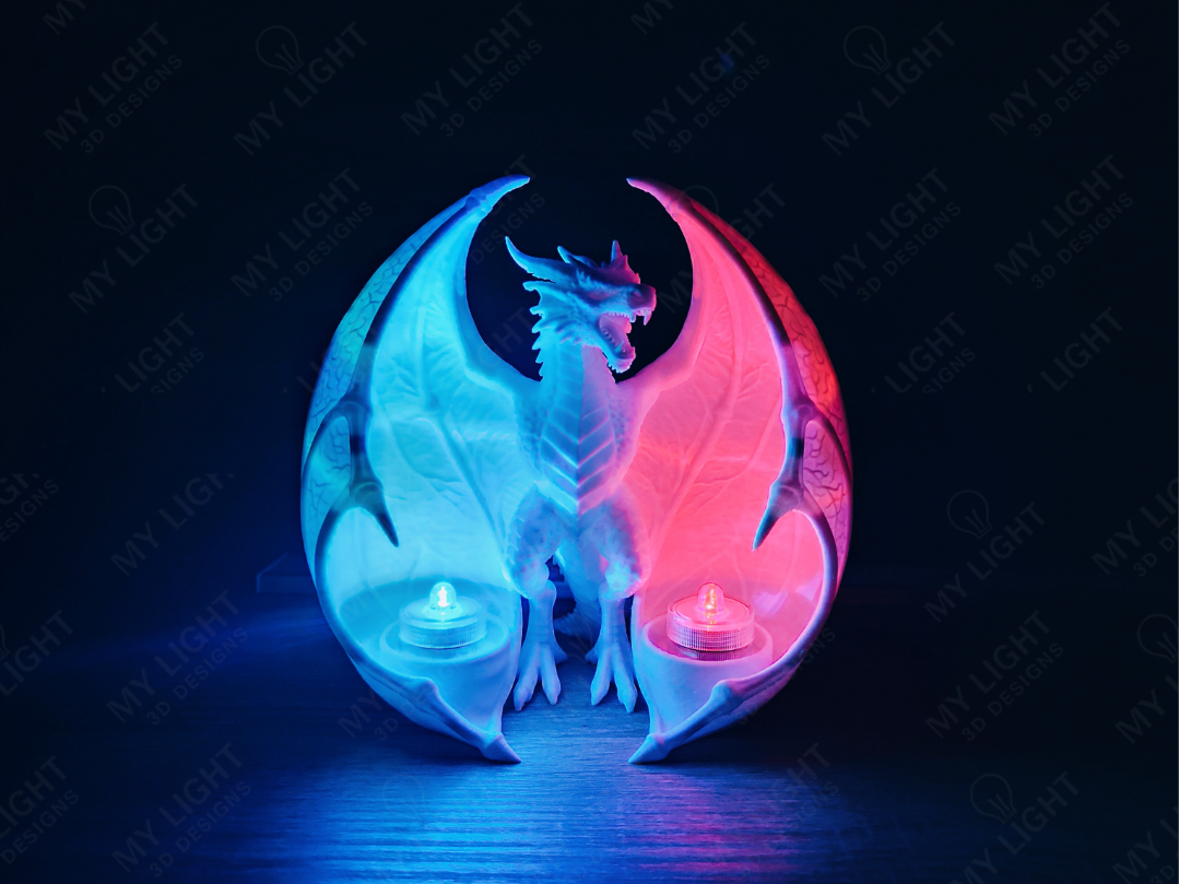 Ancient Dragon Dual Candle Holder - 3D printed Creatures, in stock in India
