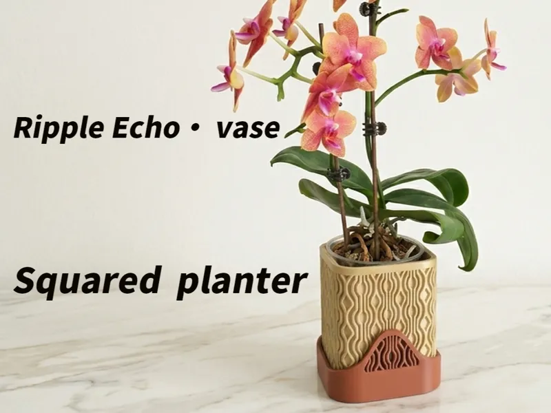 Squared  planter · Ripple Echo plate pot Vases