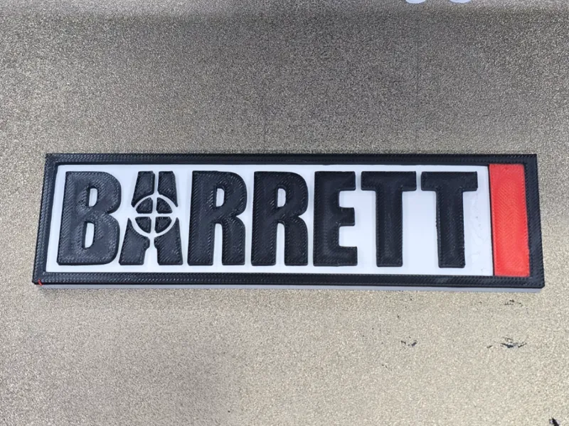 Barrett Firearms 3D Gun Logo Wall Sign Plaque