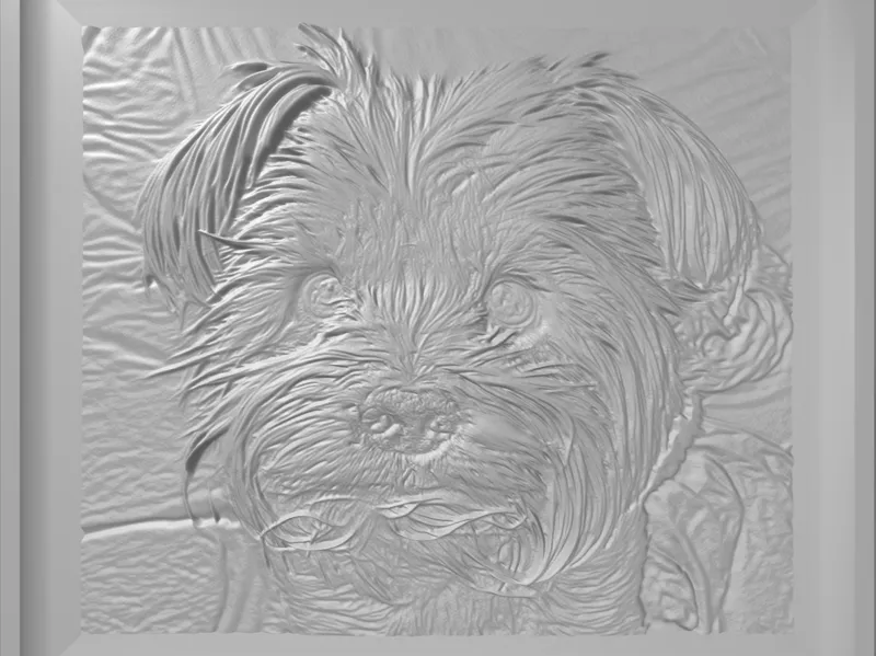 Yorkie Relief Sculpture