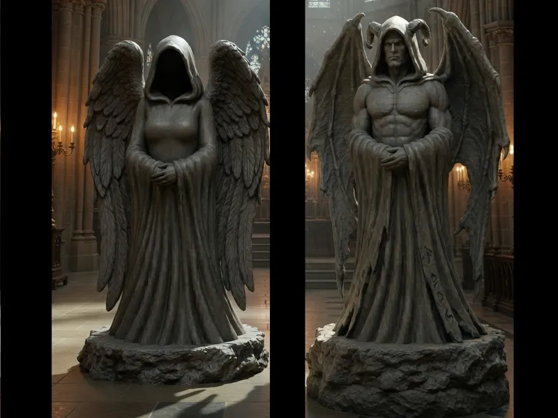 Angel and Demon Statue 