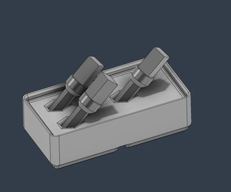 Gridfinity Angled Hex Impact Bit Holder - 1/4" 3/8" 1/2" Drive