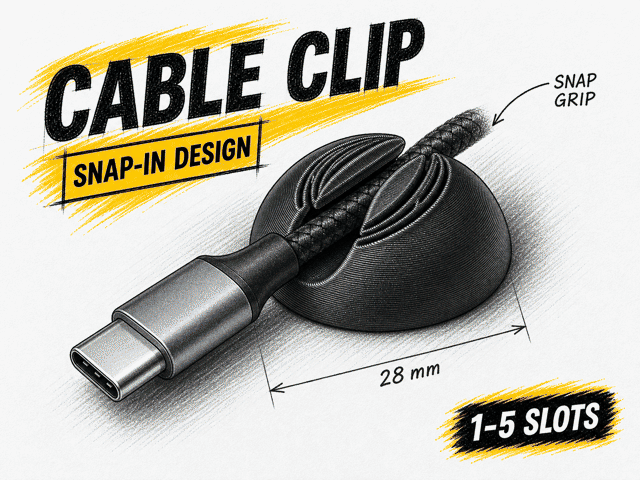 Snap-In Cable Clip Set - 1 to 5 Slots