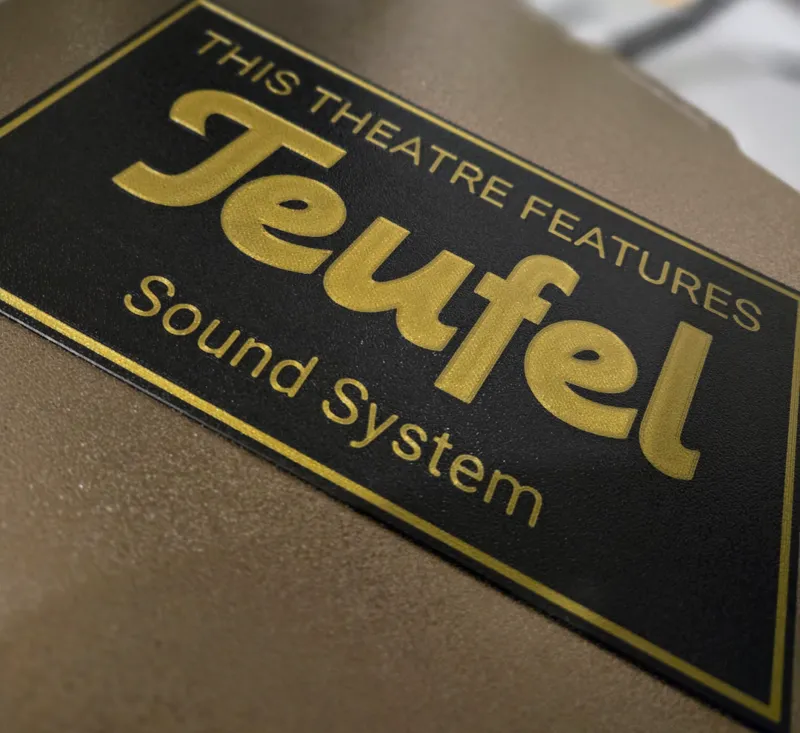 Heimkino Schild Teufel Sound System