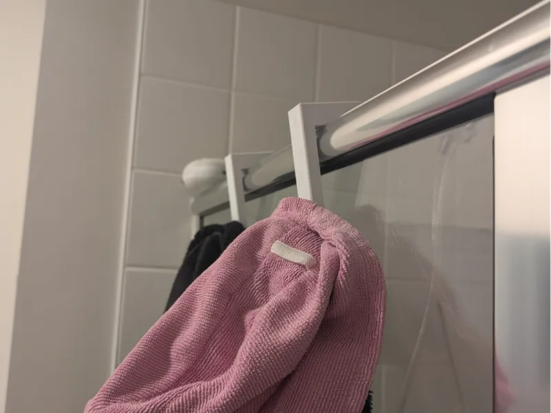 Shower door towel hook large