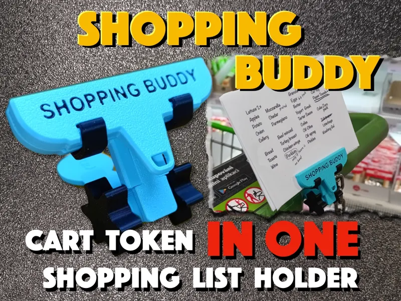 Shopping Buddy - Cart Token & List Holder in One