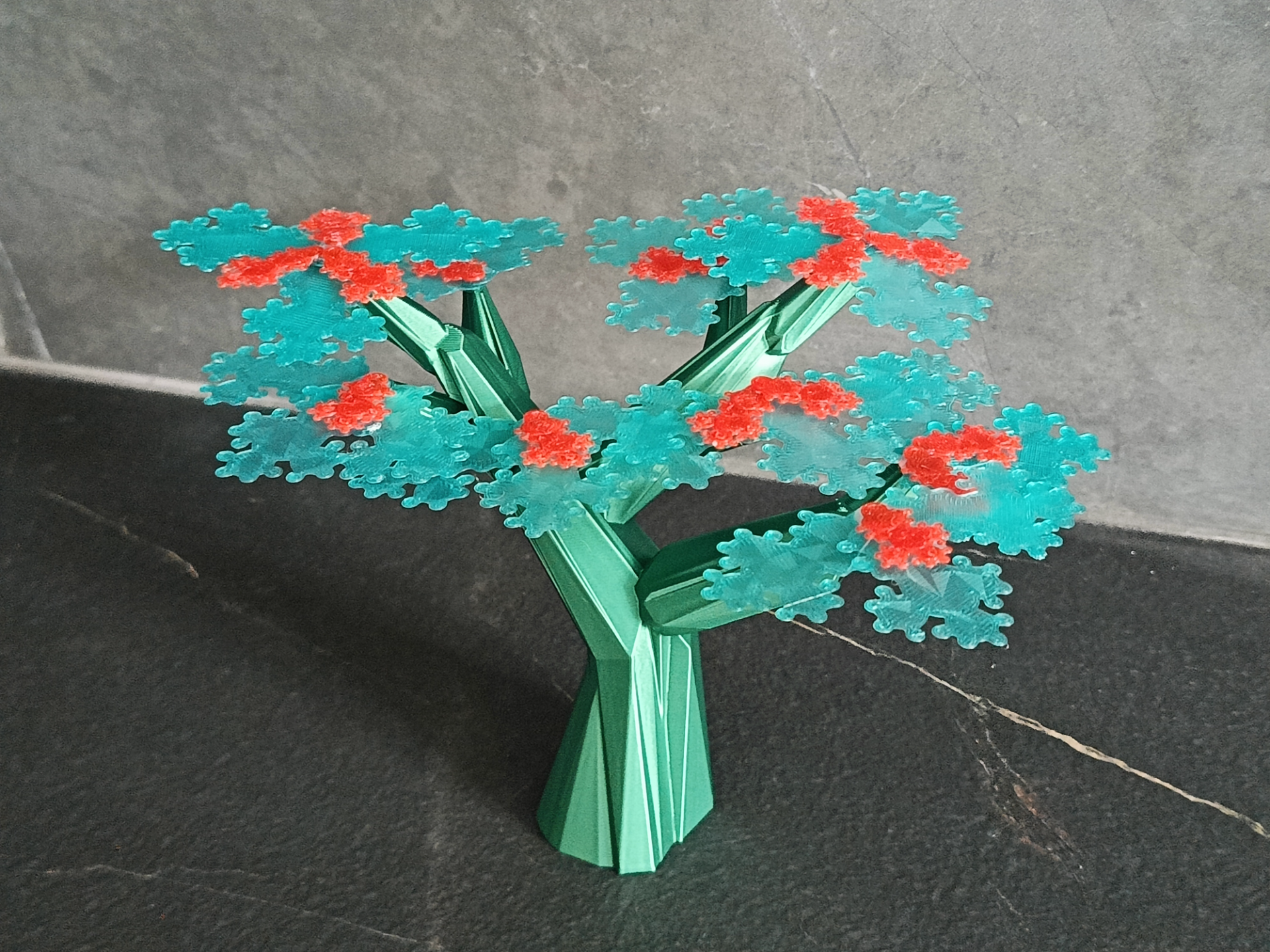 Geometric Cherry Blossom Tree