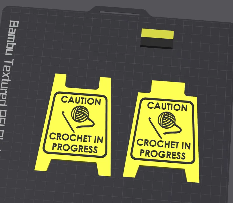 Caution Crochet In Progress Wet Floor Sign