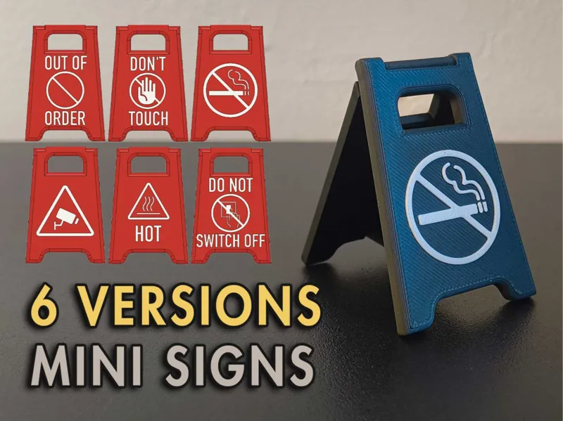 Warning Sign Series 2 - Print-in-place Hinge 