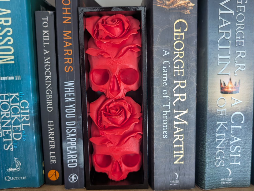 Book Nook Rose Skull
